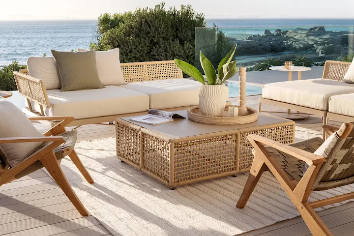 Rattan Sofa & Coffee Table Set